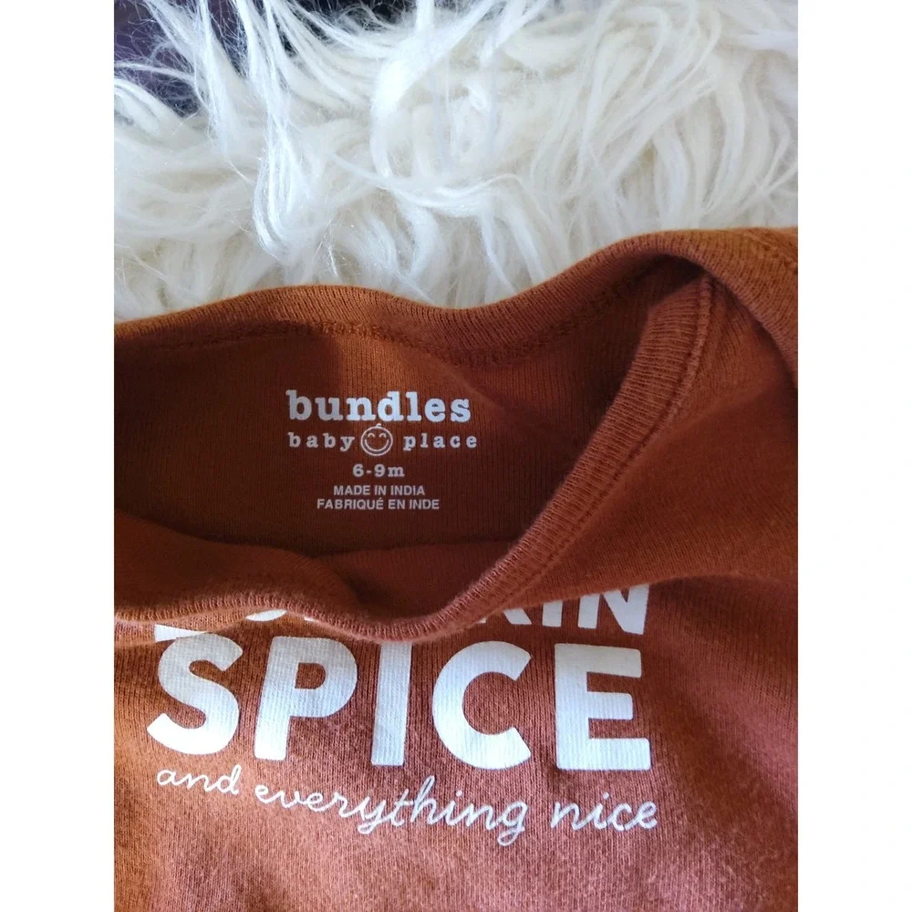 Bundles Baby Place Pumpkin Spice Bodysuit and Pants Set Orange 6-9M Fall Outfit